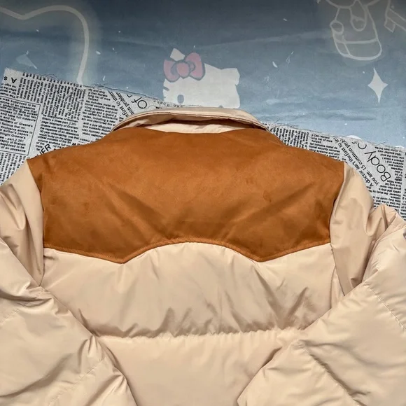 Miu Miu Suede-Trimmed Down Jacket With Lapel - Picture 8 of 8